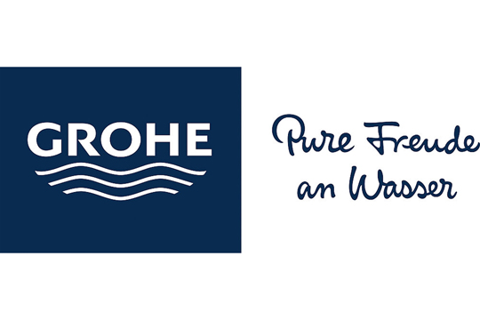 Logo von Grohe mit Schriftzug Pure Freude am Wasser